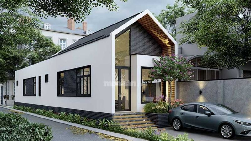 Minh họa mẫu nhà cấp 4 đẹp 5×20 2 phòng ngủ