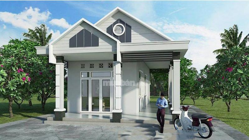 Minh họa mẫu nhà cấp 4 30m2 2 phòng thoải mái hiện đại