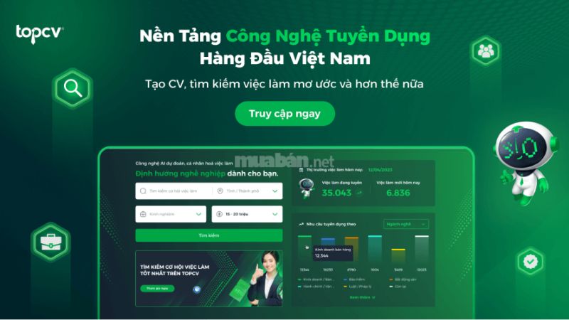 TopCV là một trong những trang web tuyển dụng được yêu thích tại Việt Nam