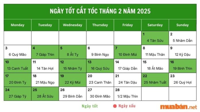 Ngày tốt cắt tóc tháng 2 năm 2025 giúp may mắn, tránh xa xui rủi