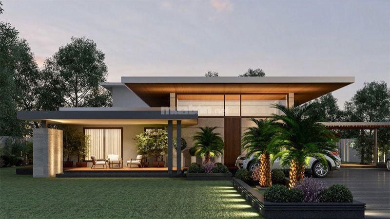 Nhà Villa 1 tầng mái bằng hiện đại