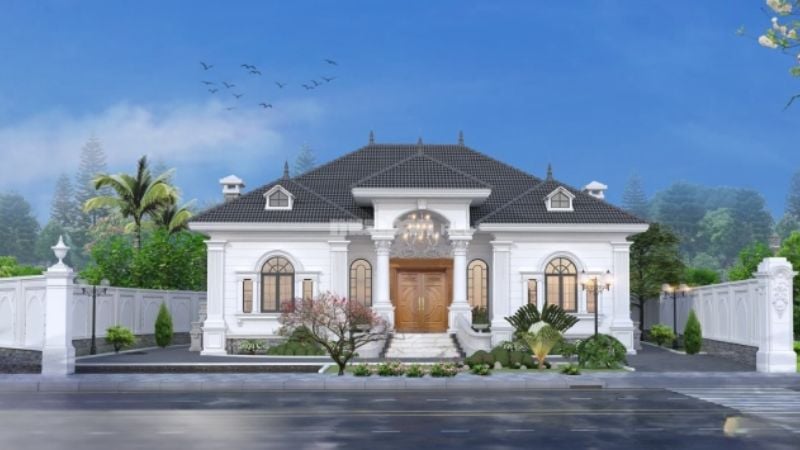 Nhà Villa 1 tầng tân cổ điển