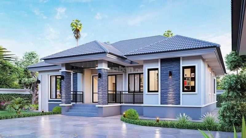 Nhà cấp 4 mái Thái diện tích 120m2 ở nông thôn sang trọng