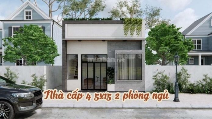 9+ mẫu nhà cấp 4 5x15 2 phòng ngủ đẹp, tiết kiệm chi phí 