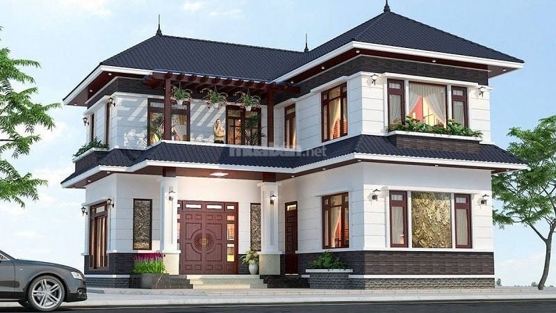 Mẫu nhà 2 tầng chữ L khang trang, đẹp