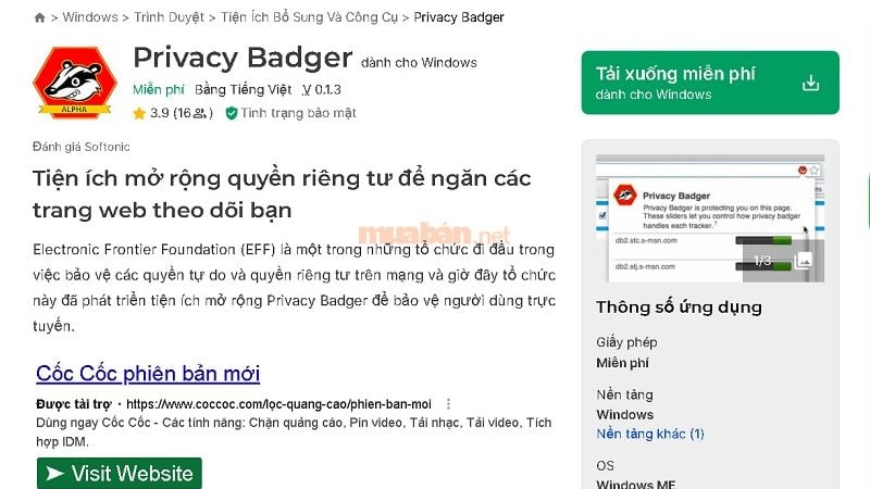 Công cụ Privacy Badger