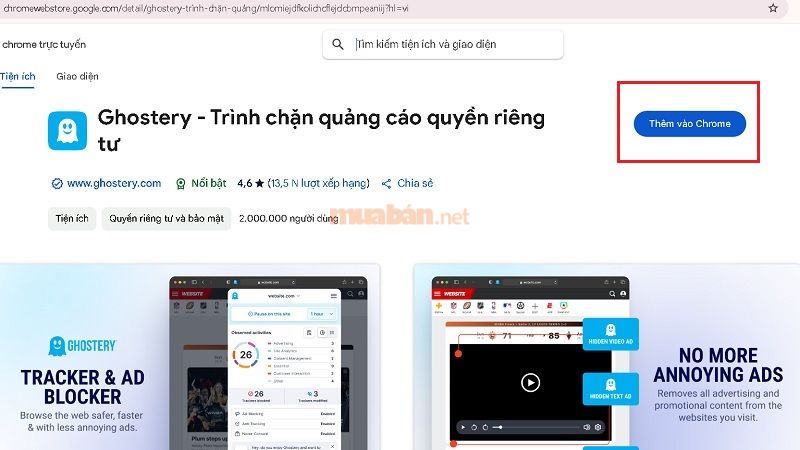 Chọn thêm vào Chrome để cài đặt