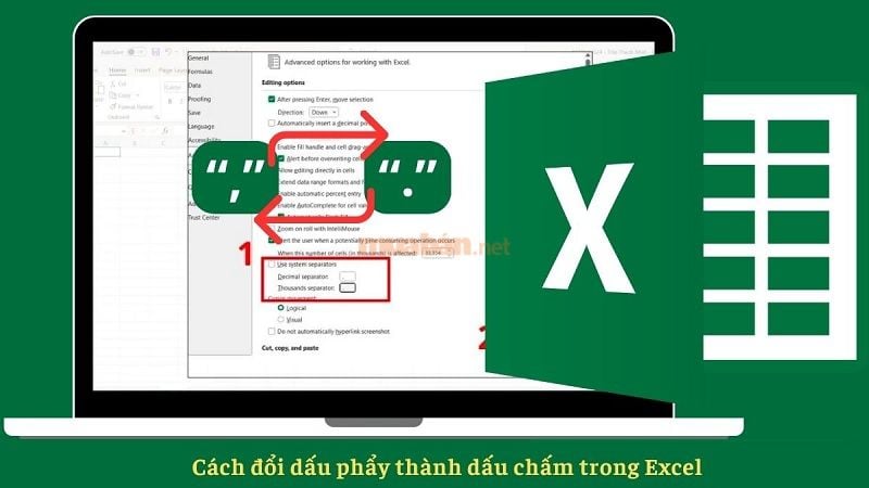 Cách đổi dấu phẩy thành dấu chấm trong Excel giúp tài liệu rõ ràng, dễ đọc hơn