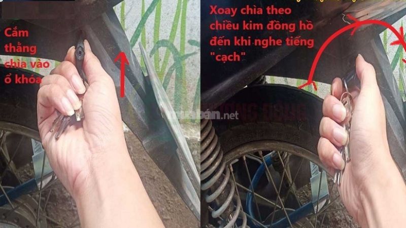 Thao tác mở khóa cốp xe bằng chìa khóa đơn giản