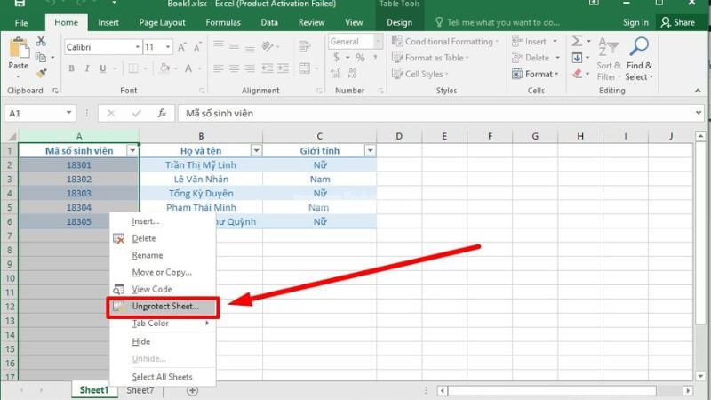 Cách mở khoá ô trong Excel chi tiết