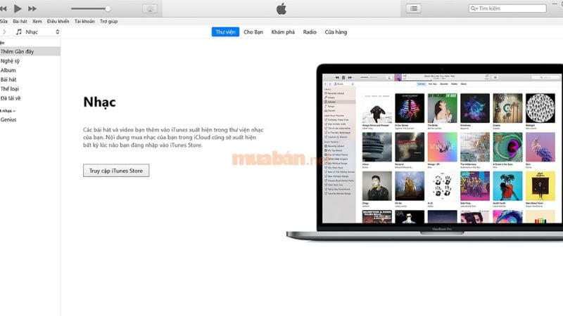 khởi động phần mềm iTunes trên máy tính