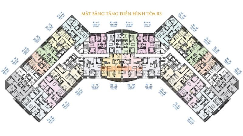 Khu đô thị Royal City: Vị trí, tiện ích và tiềm năng phát triển các dự án Hình ảnh tòa R3 của khu đô thị Royal City.