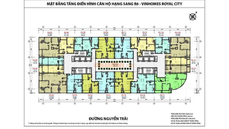 Khu đô thị Royal City: Vị trí, tiện ích và tiềm năng phát triển các dự án Hình ảnh tòa R6 của khu đô thị Royal City.