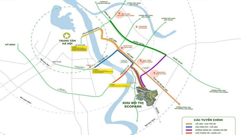 Khu đô thị Ecopark: Vị trí, tiện ích và tiềm năng phát triển dự án Vị trí của khu đô thị Ecopark