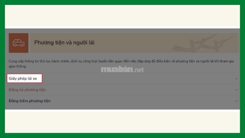 Đổi bằng lái xe máy ở đâu? Thủ tục đổi bằng lái xe trực tiếp và trực tuyến mới nhất Các bước đổi bằng lái xe trực tiếp - Bước 2
