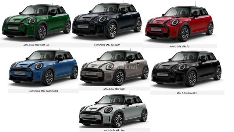 Bảng giá xe Mini Cooper cập nhật mới nhất T5/2025 Bảng màu xe Mini Cooper S 3 cửa
