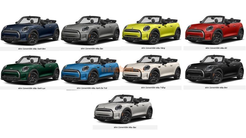 Bảng giá xe Mini Cooper cập nhật mới nhất T5/2025 Bảng màu xe Mini Cooper Convertible