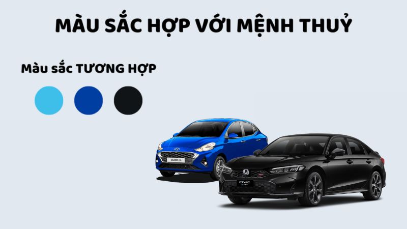 Mệnh thuỷ hợp xe màu gì để mang đến tài lộc cho chủ sở hữu? Người mệnh Thủy cũng nên ưu tiên những màu tương hợp với bản mệnh như xanh dương và đen