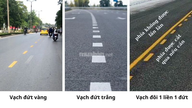 Lỗi đè vạch ô tô phạt bao nhiêu? Cập nhật quy định mới nhất Một số vạch đứt cho phép tài xế vượt, cắt qua khi đảm bảo an toàn