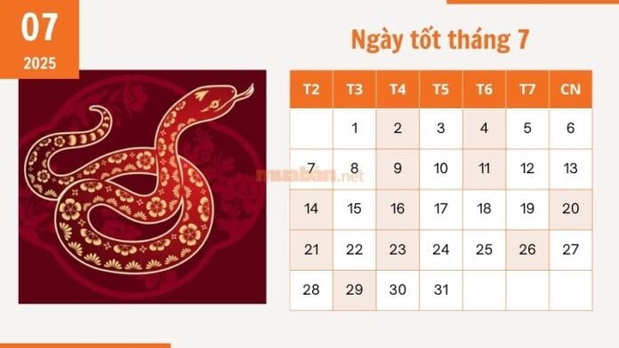 Cùng xem danh sách ngày tốt tháng 7 năm 2025