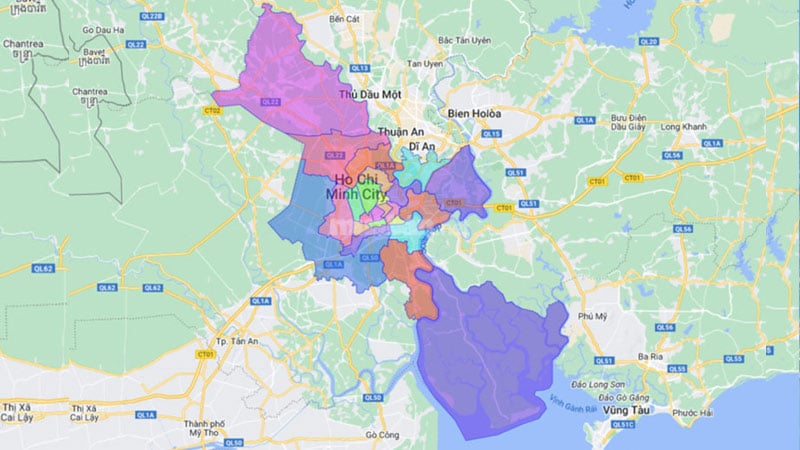 Đơn vị hành chính TP Hồ Chí Minh 2025 | Thông tin mới nhất Bản đồ hành chính Thành phố Hồ Chí Minh sau sáp nhập:
