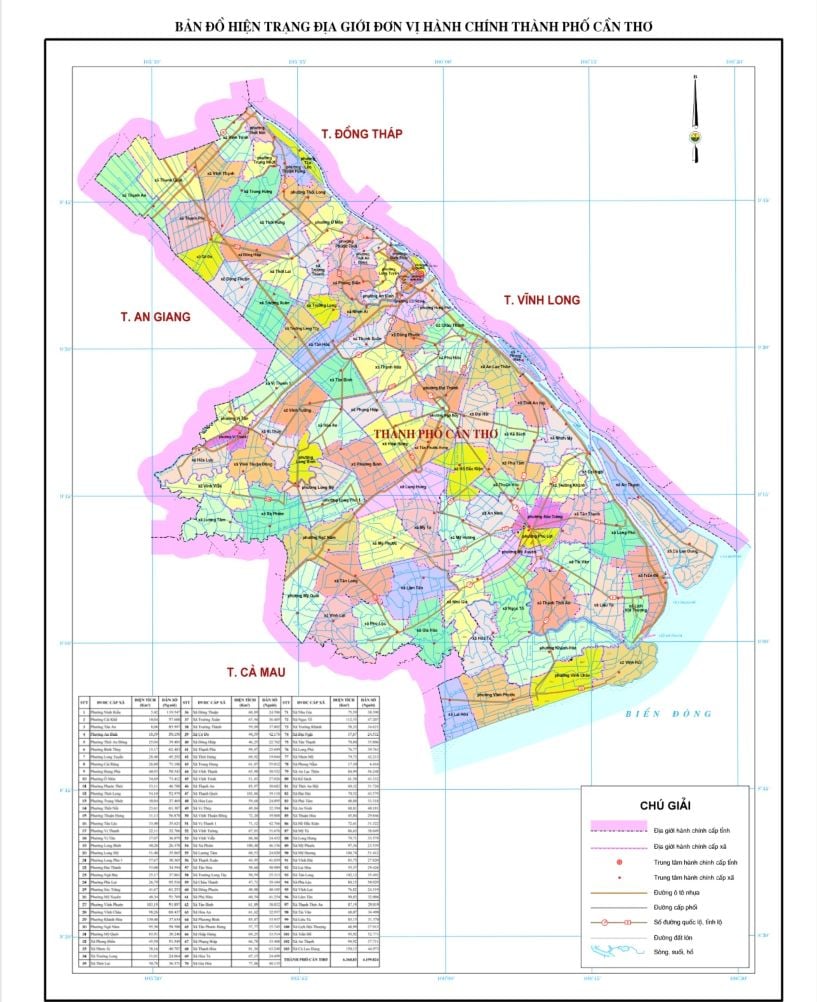 Đơn vị hành chính TP Cần Thơ 2025 | Thông tin mới nhất Đơn vị hành chính TP Cần Thơ năm 2025