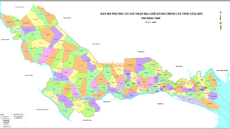 Địa giới hành chính tỉnh Đồng Tháp 2025