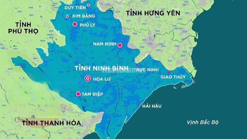 Ninh Bìnhh sáp nhập với tỉnh Hà Nam và Nam định, giữ nguyên tên Ninh Bình
