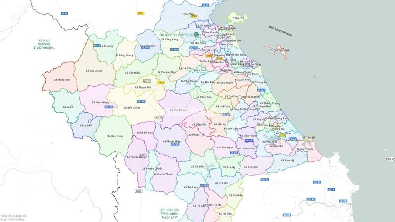 Bản đồ tỉnh Quảng Nam sáp nhập Đà Nẵng