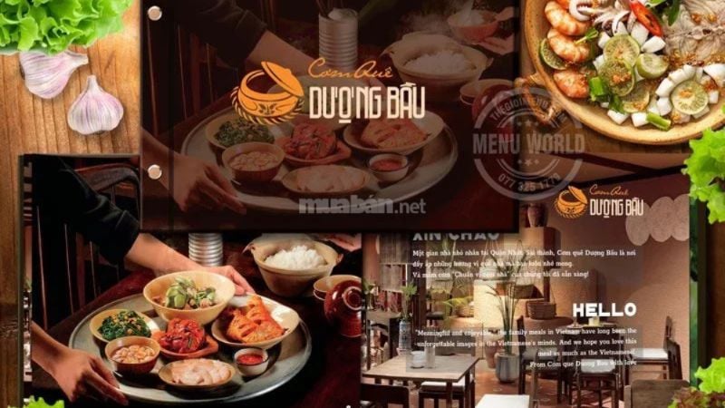 Menu và hương vị đặc sắc đến từ Cơm quê Dượng Bầu