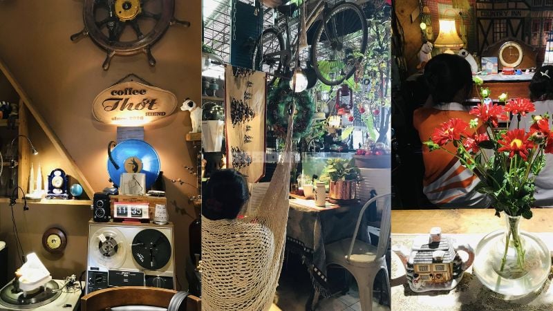 Thớt Coffee - Quán mang phong cách retro độc đáo, đầy ắp kỷ vật xưa, tạo cảm giác hoài niệm và gần gũi.