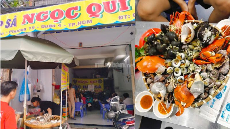 Ốc hấp sả Ngọc Quí - Quán ốc nổi tiếng ở Quận 4, TP.HCM, chuyên ốc hấp sả tươi ngon, giá hợp lý.
