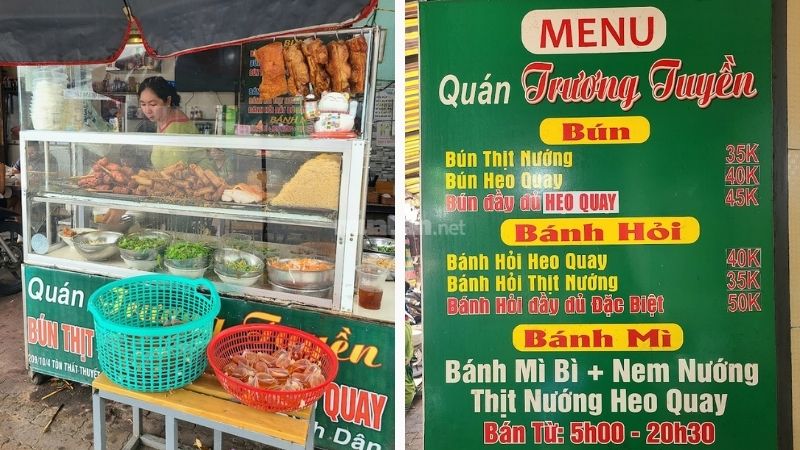 Bún Thịt Nướng Trương Tuyền là quán ăn ngon tại phường Vĩnh Hội quen thuộc