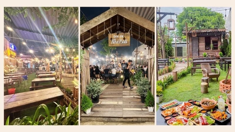 Tiệm ăn Nhớ Hoài chinh phục thực khách bởi không gian sân vườn thoáng mát