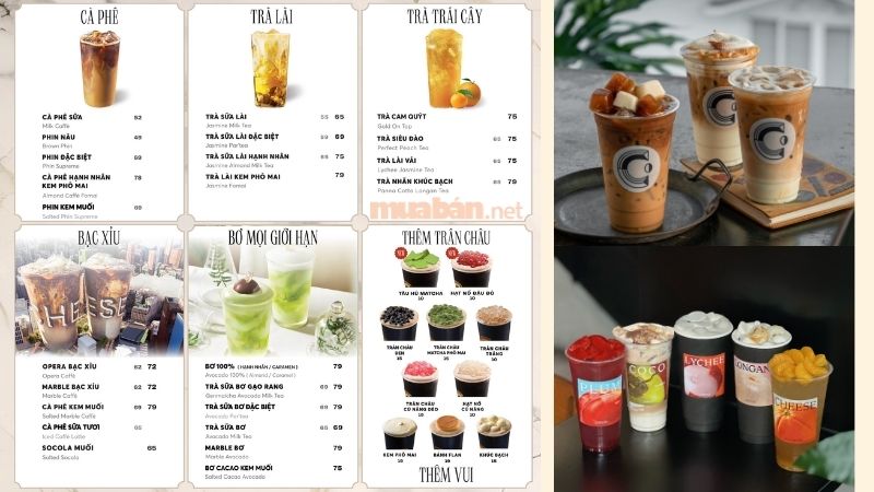 Cheese Coffee có khá đa dạng các loại đồ uống