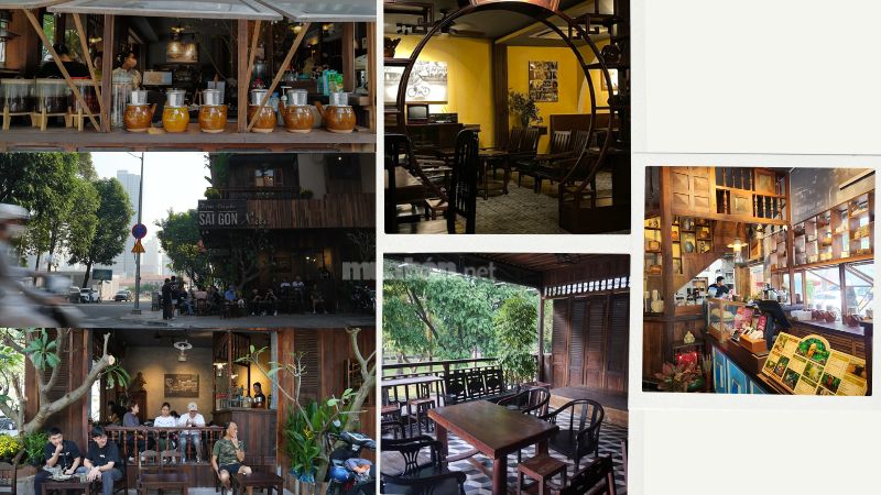 Quán được thiết kế theo phong cách xưa cũ với rất nhiều đồ decor “cổ” 