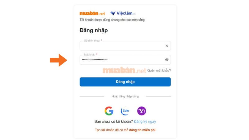 Nhập tài khoản hoặc lựa chọn đăng ký