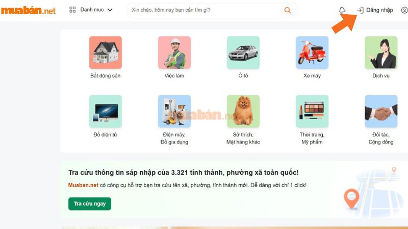 Truy cập vào website Muaban.net