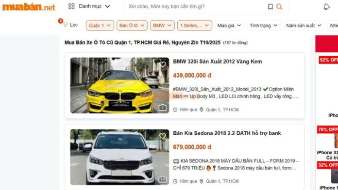 Khám phá kho tin đăng mua bán xe ô tô cũ trên Muaban.net