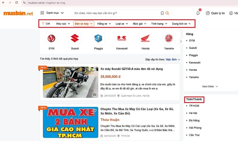 Bạn có thể tìm mua xe chất lượng trên website muaban.net với giá hợp lý