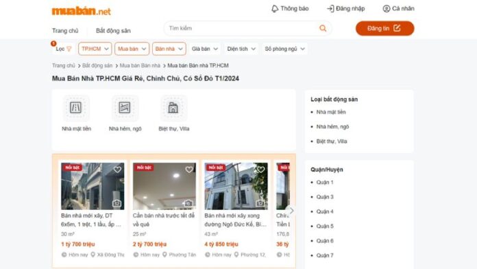 Mẫu đăng tin bán nhà thu hút người xem