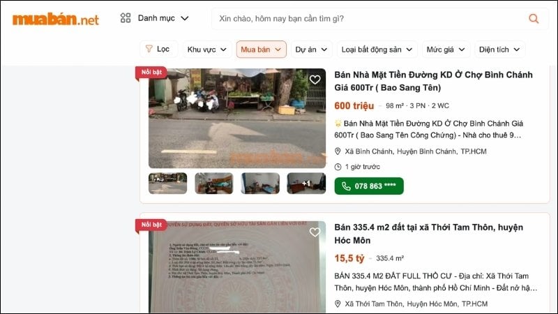 Khám phá hàng nghìn tin mua bán nhà đất miễn phí trên Muaban.net