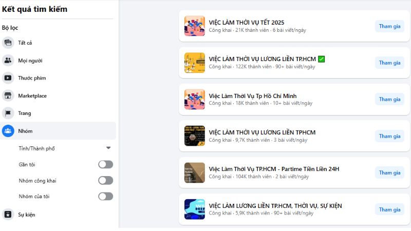 Top 10 cách tuyển dụng nhân viên thời vụ tết hiệu quả nhanh Bạn có thể tìm thấy nhiều hội nhóm đăng tuyển việc làm trên Facebook
