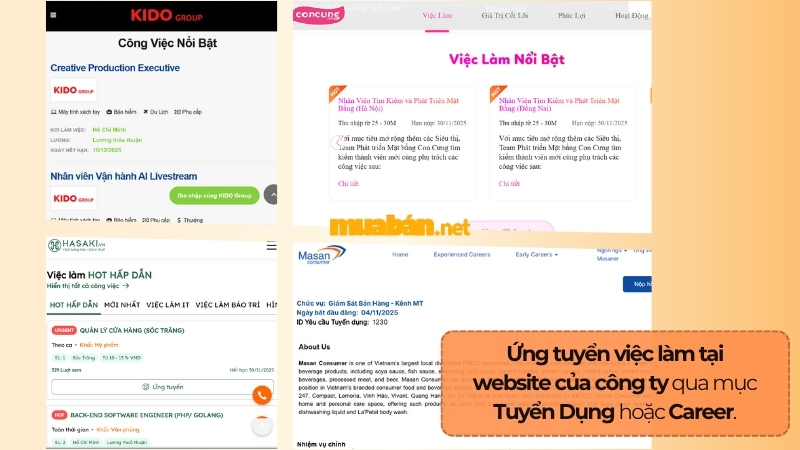 Ứng tuyển qua website công ty là một trong những cách tìm việc hiệu quả