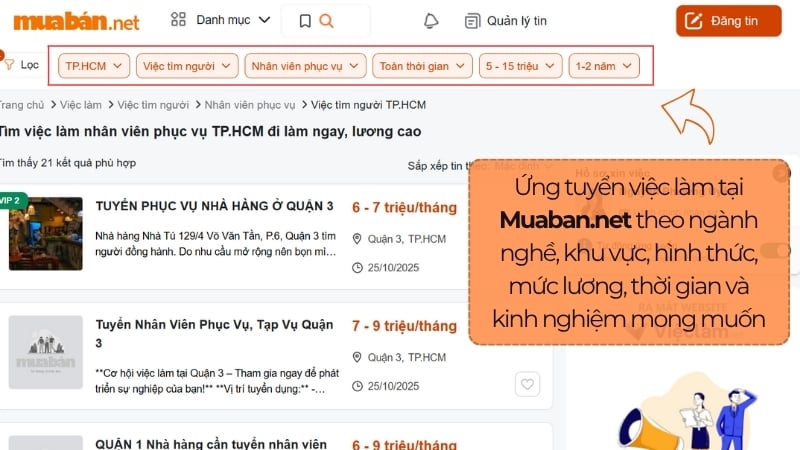 Ứng tuyển tại Muaban.net với đa dạng việc làm theo yêu cầu