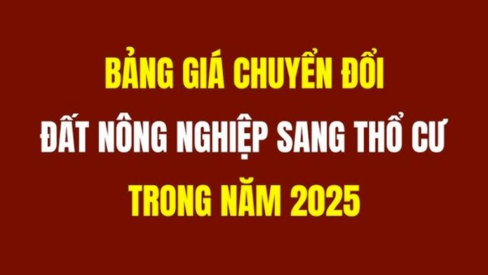 Bảng giá chuyển đổi đất nông nghiệp sang đất thổ cư 2025