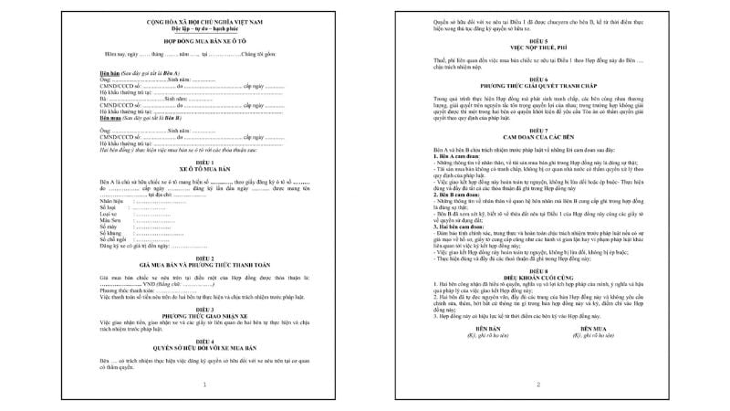 Hợp đồng mua bán ô tô cũ có cần công chứng? Thủ tục cần biết Hồ sơ cần chuẩn bị công chứng
