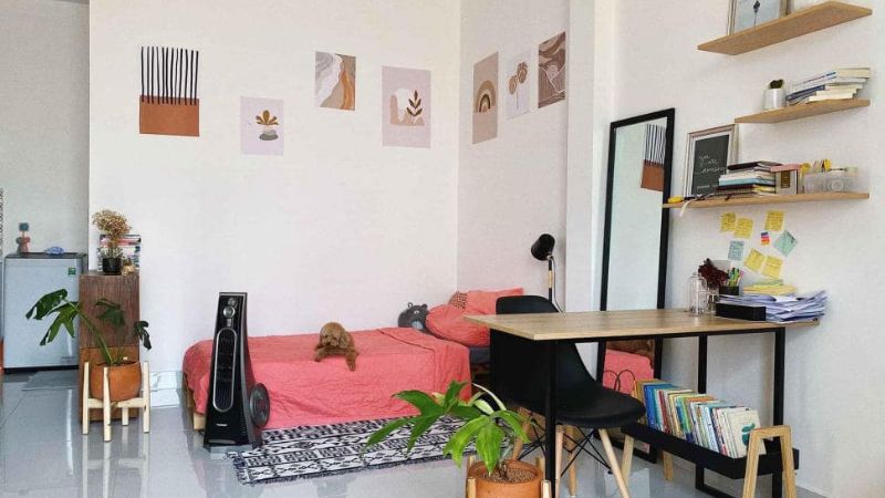 Mẫu trang trí phòng trọ đơn giản mà đẹp, chi phí thấp.