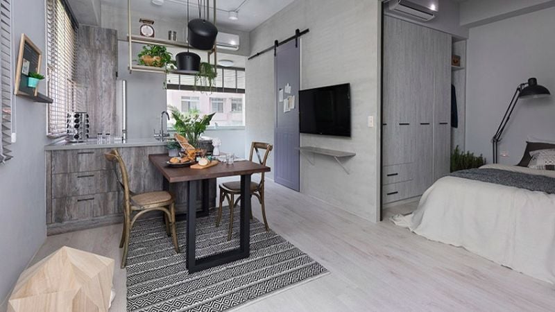 Các bố trí nội thất căn hộ mini cho thuê đẹp thu hút khách hàng. 