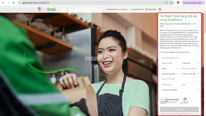 Cách đăng ký bán hàng trên GrabFood chi tiết nhất Bước 1: Đăng ký thông tin qua website